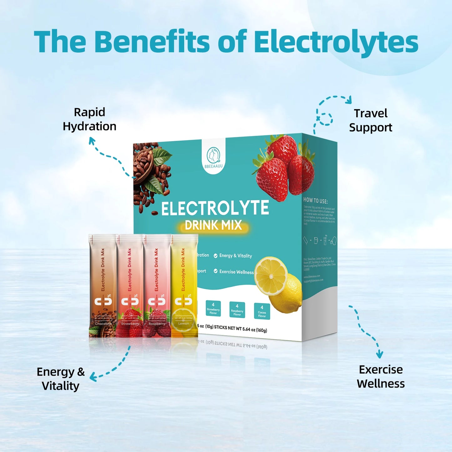 Beworths Electrolyte Powder Sugar Free Zero Calorie Hydration Non GMO