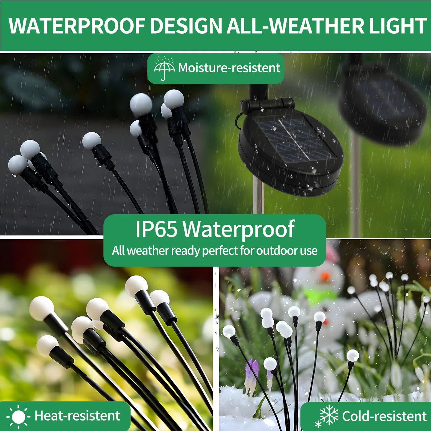 8-Head Solar Firefly Lights Outdoor Decorative Garden Pathway Waterproof