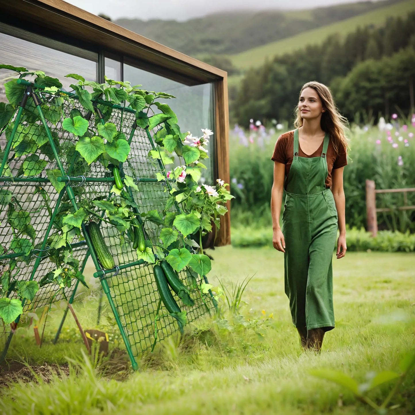 HiMISS Metal A-Frame Garden Trellis For Climbing Plants