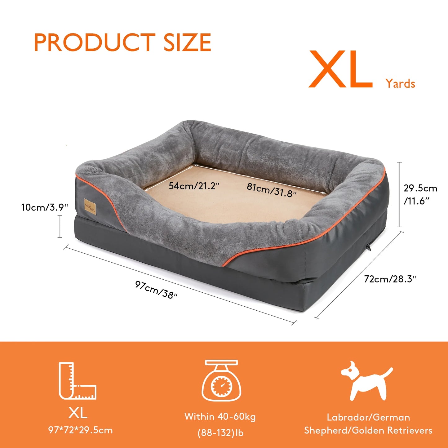 Bingopaw Dog Bed Hypoallergenic Waterproof With Removable Washable Cover