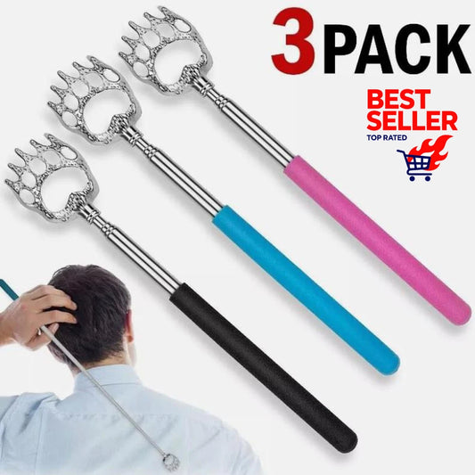 Telescopic Bear Claw Back Scratcher Set 3 Pack Adjustable Massage