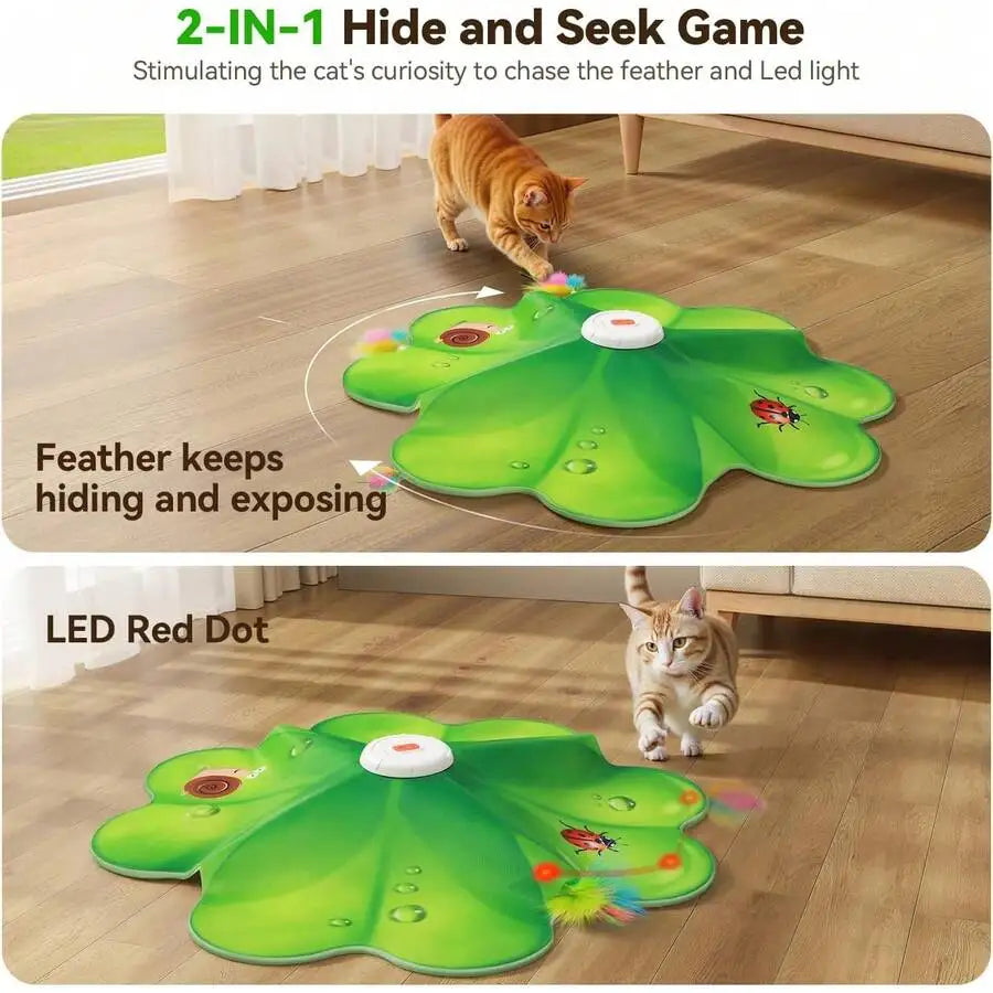 Interactive Cat Toy With LED Dot And Feather Playful Fun
