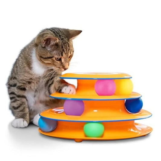 Tower Of Tracks Cat Toy Three Level Track Tower Balls
