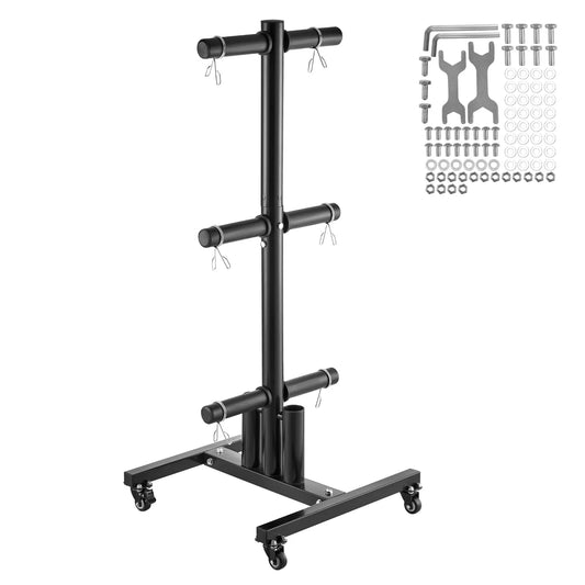 Weight Plate Rack With Wheels 1000 Lb Load Capacity Storage Stand