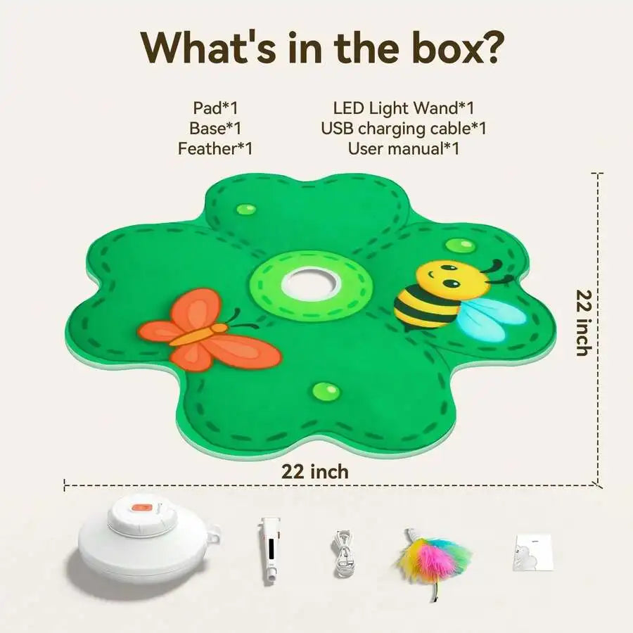 Interactive Cat Toy With LED Dot And Feather Playful Fun