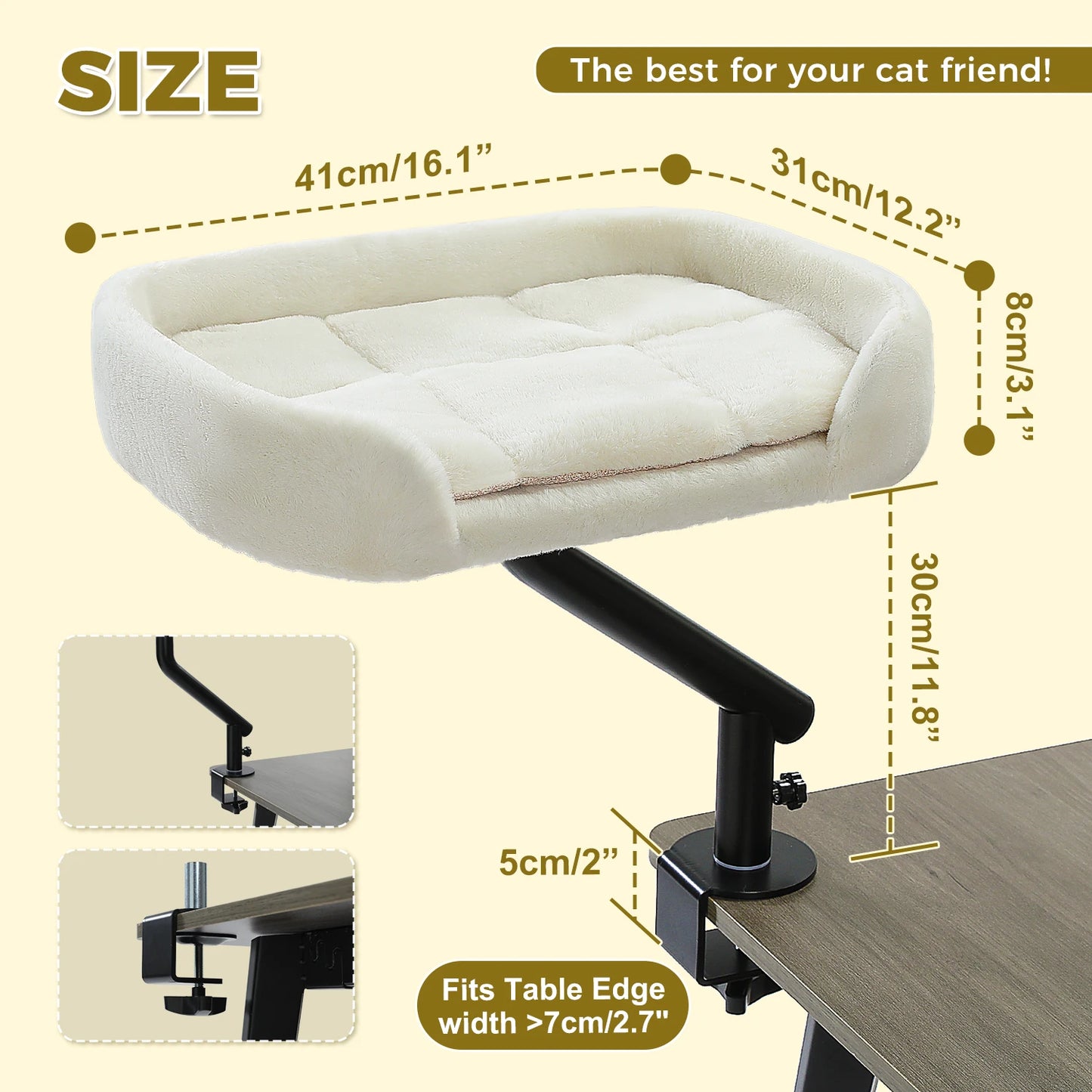 PAWZ Road Cat Desk Bed 360 Rotating Hammock for Desk