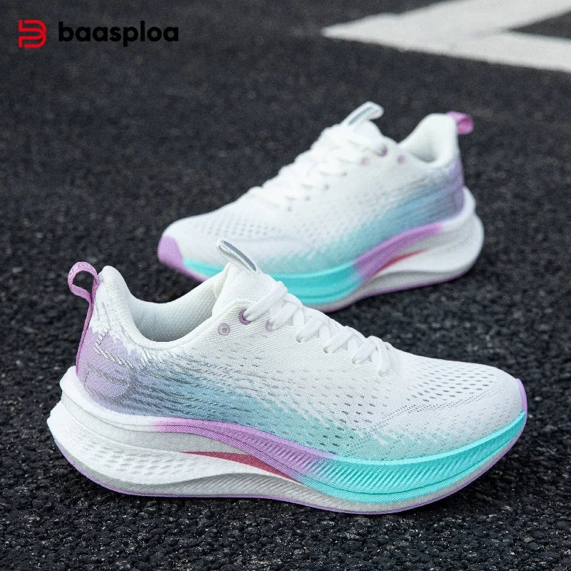 Baasploa Women Running Shoes Carbon Plate Non Slip Breathable Sneakers