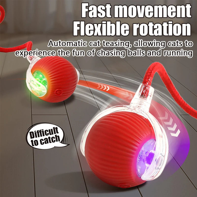 Rechargeable Smart Cat Toy Automatic Rolling Ball Imitating Mouse Tail