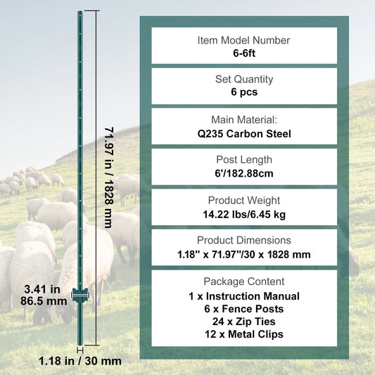 SucceBuy Heavy Duty T-Post Fence Post Steel Stakes