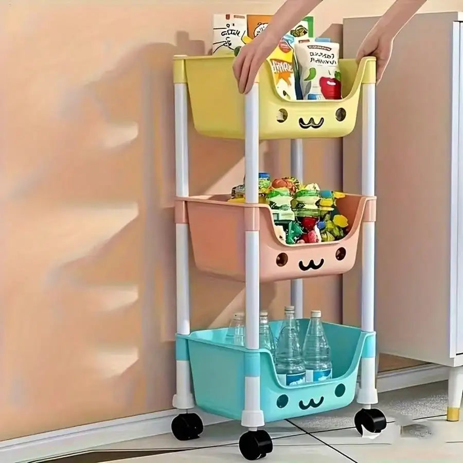 Three To Five Layer Multifunctional Storage Rack On Wheels
