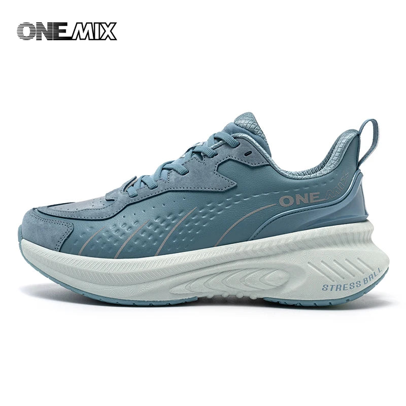 Onemix Waterproof Leather Running Shoes For Women Breathable Cushioned Comfort