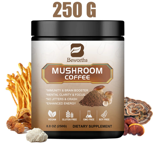 Beworths Mushroom Coffee With Reishi Lions Mane For Immunity