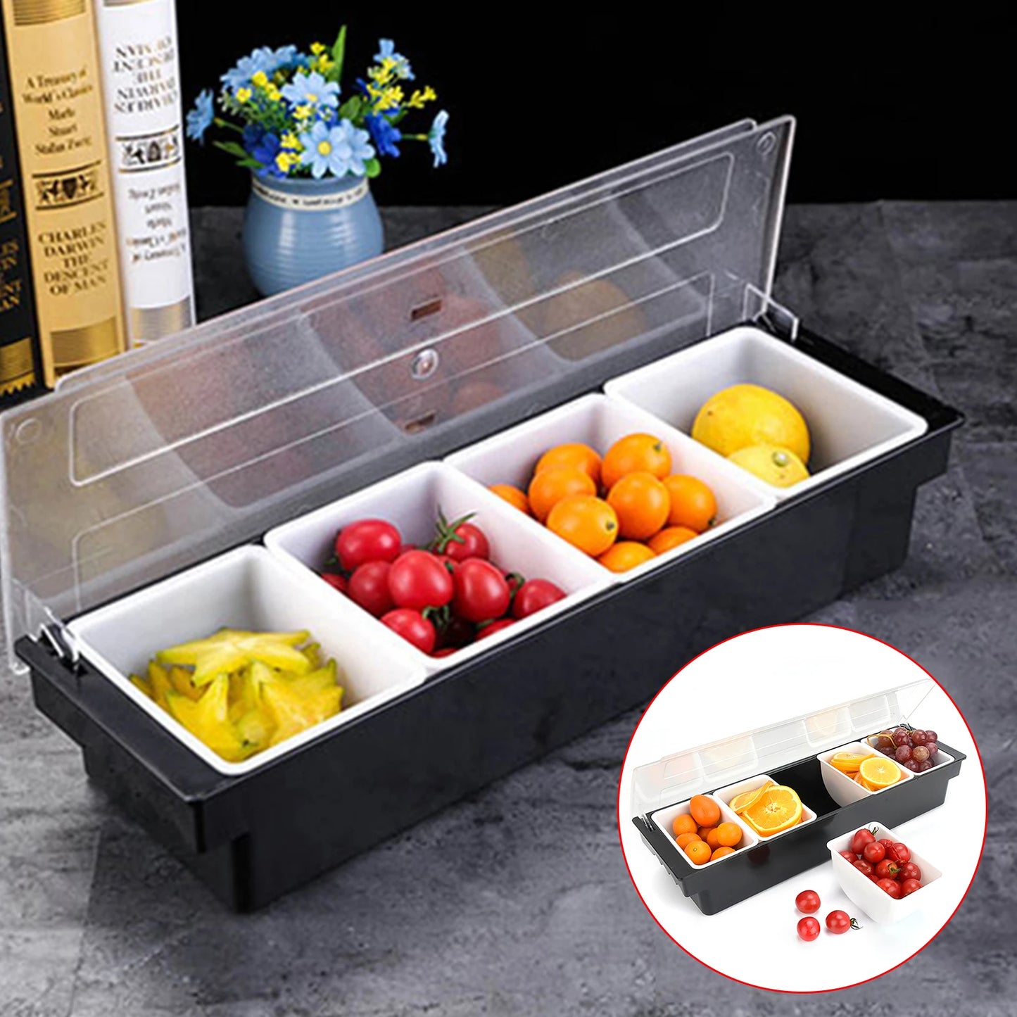 3/4/5/6 Compartment Seasoning Dispenser Caddy