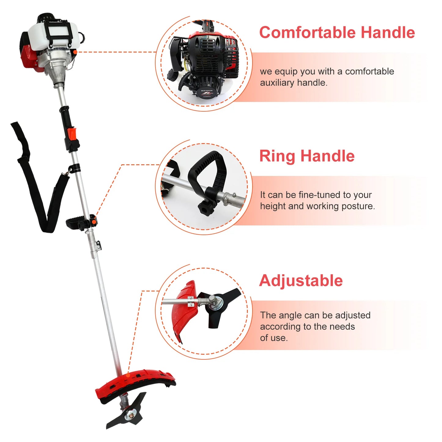 4 Stroke Gas Weed Eater 31cc Straight Shaft Trimmer