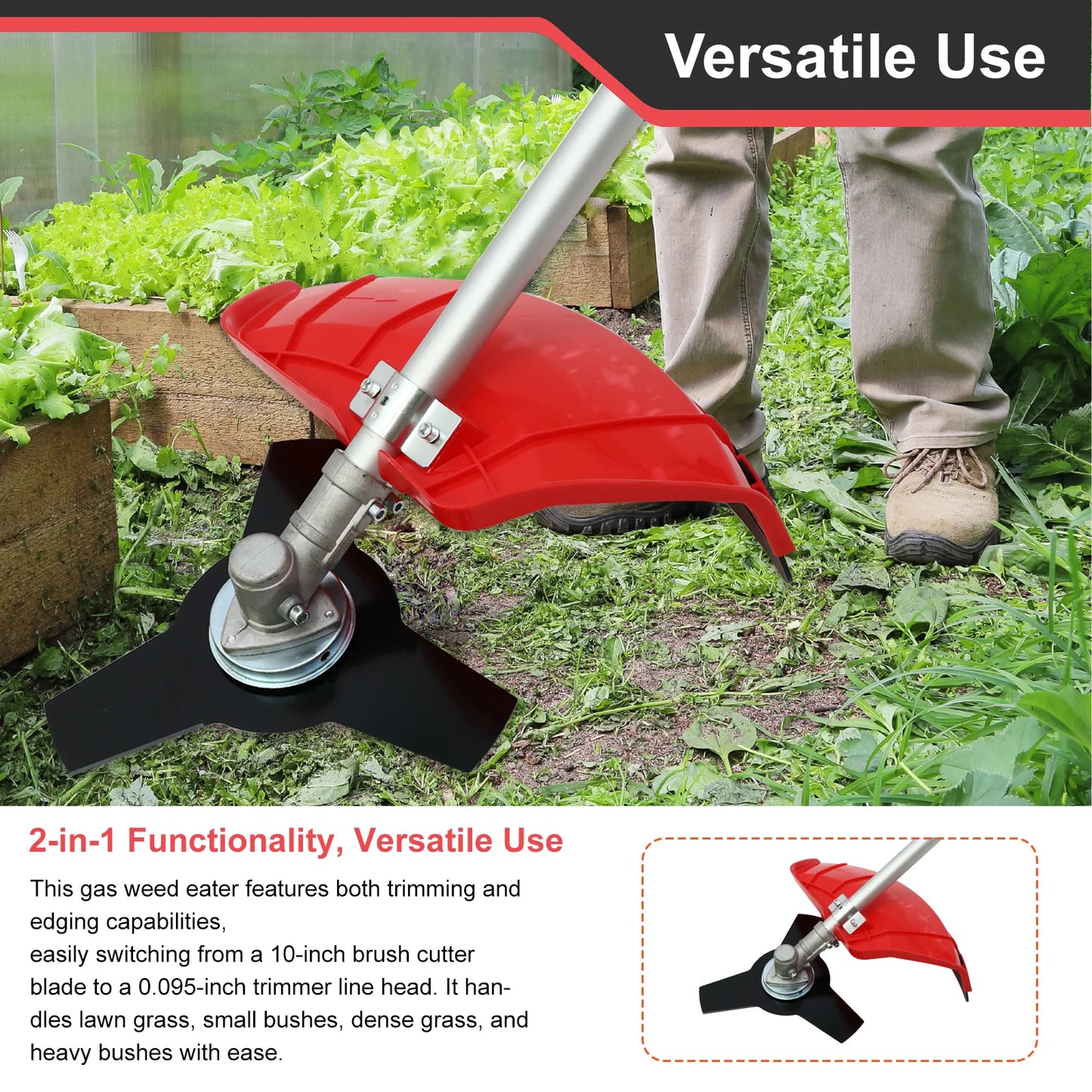 4 Stroke Gas Weed Eater 31cc Straight Shaft Trimmer