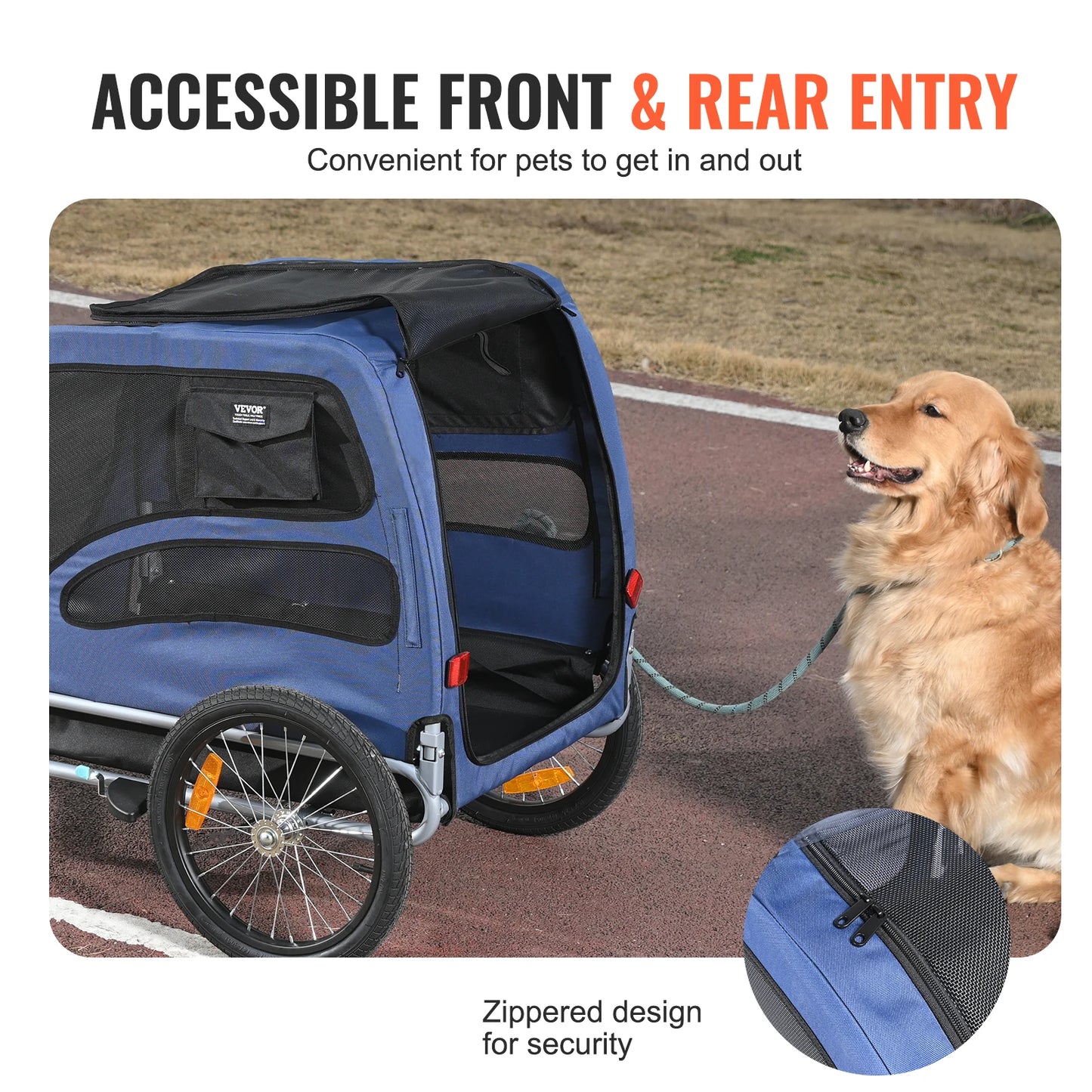 Dog Bike Trailer Carrier With Coupler And Reflectors