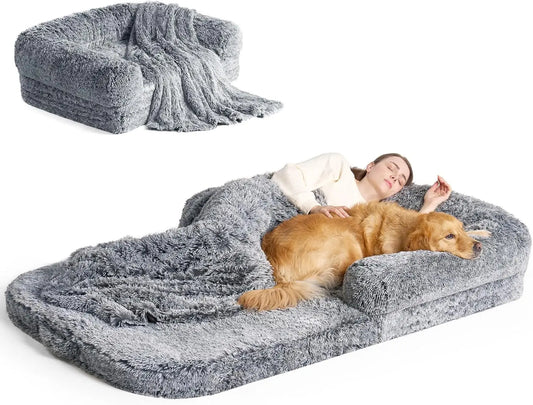 Foldable Orthopedic Memory Foam Bed For Humans And Pets