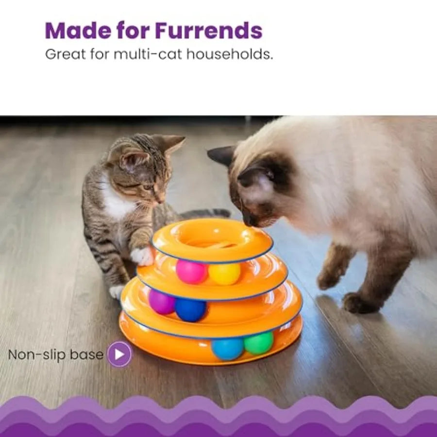 Tower Of Tracks Cat Toy Three Level Track Tower Balls