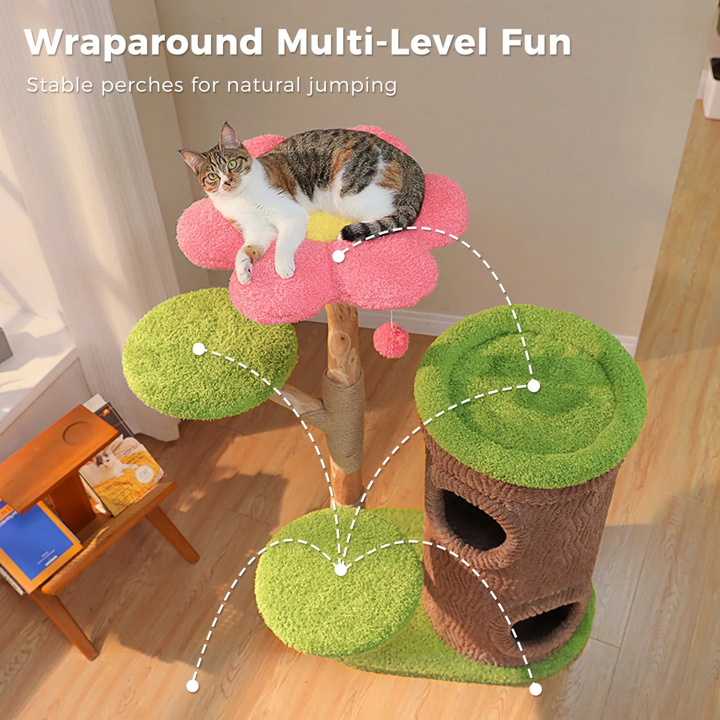 PAWZ Road Large Cat Tree With 4 Condos And Scratching Post