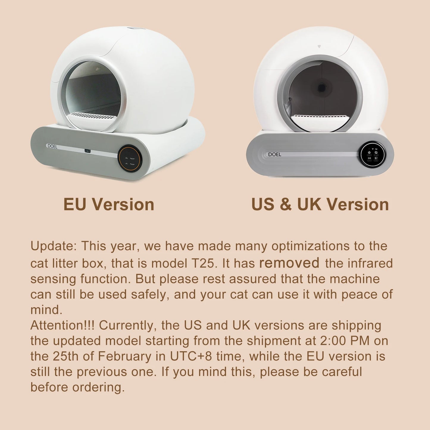 DOEL Automatic Self Cleaning Cat Litter Box With WiFi App Control
