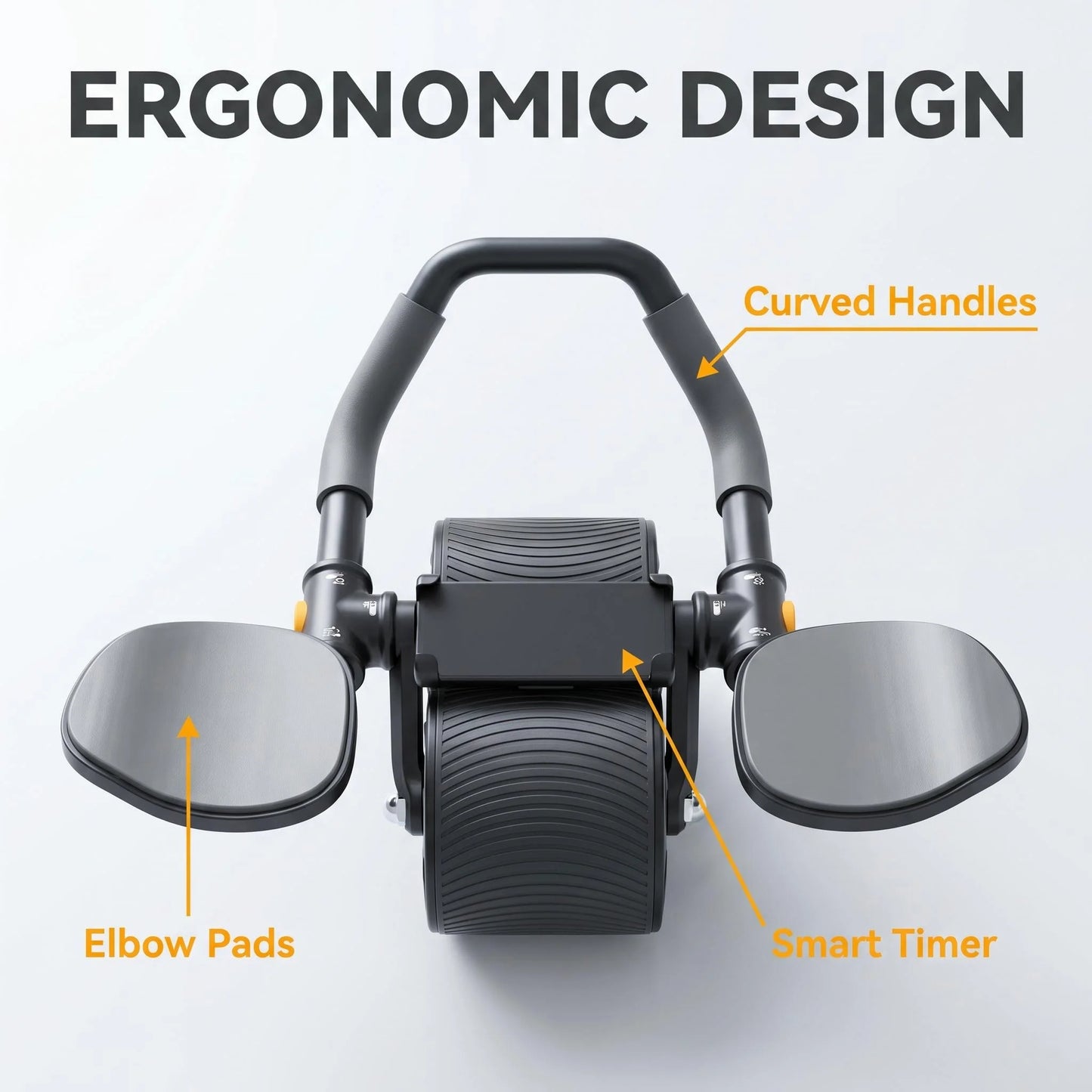 3-In-1 Ab Roller With Knee Pad And Phone Holder Timer