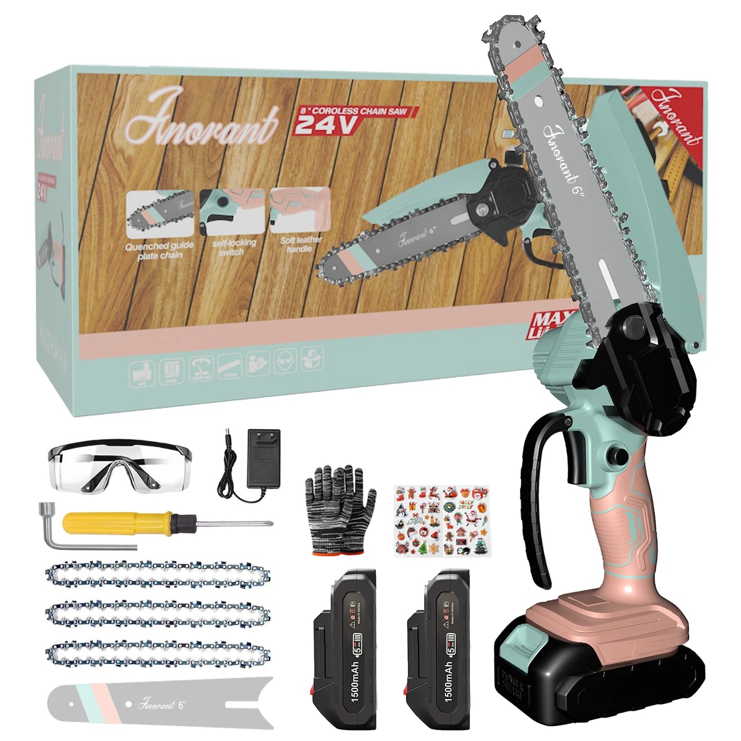 Mini Cordless Chainsaw With Dual Batteries For Portable Tree Cutting