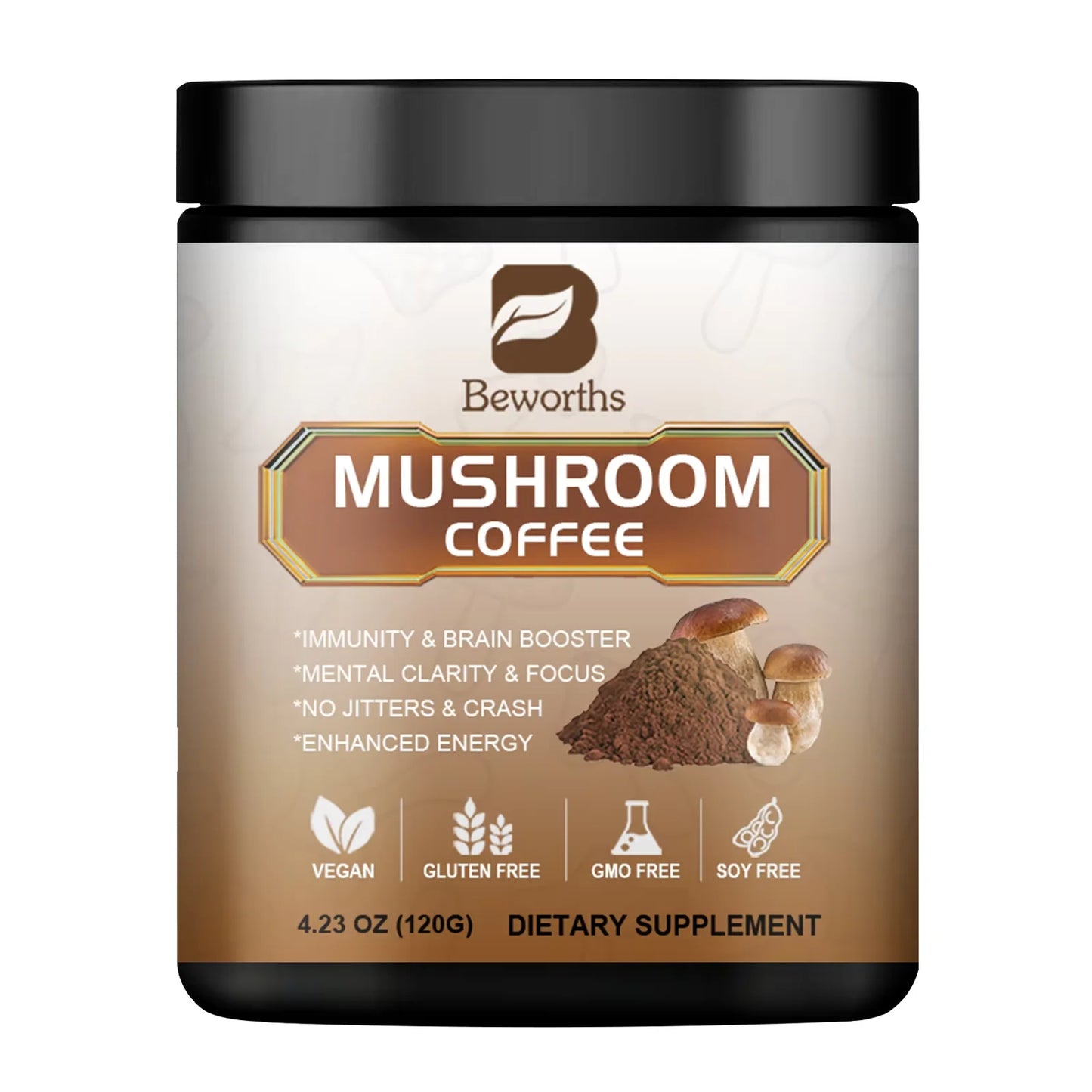 Beworths Mushroom Coffee With Reishi Lions Mane For Immunity