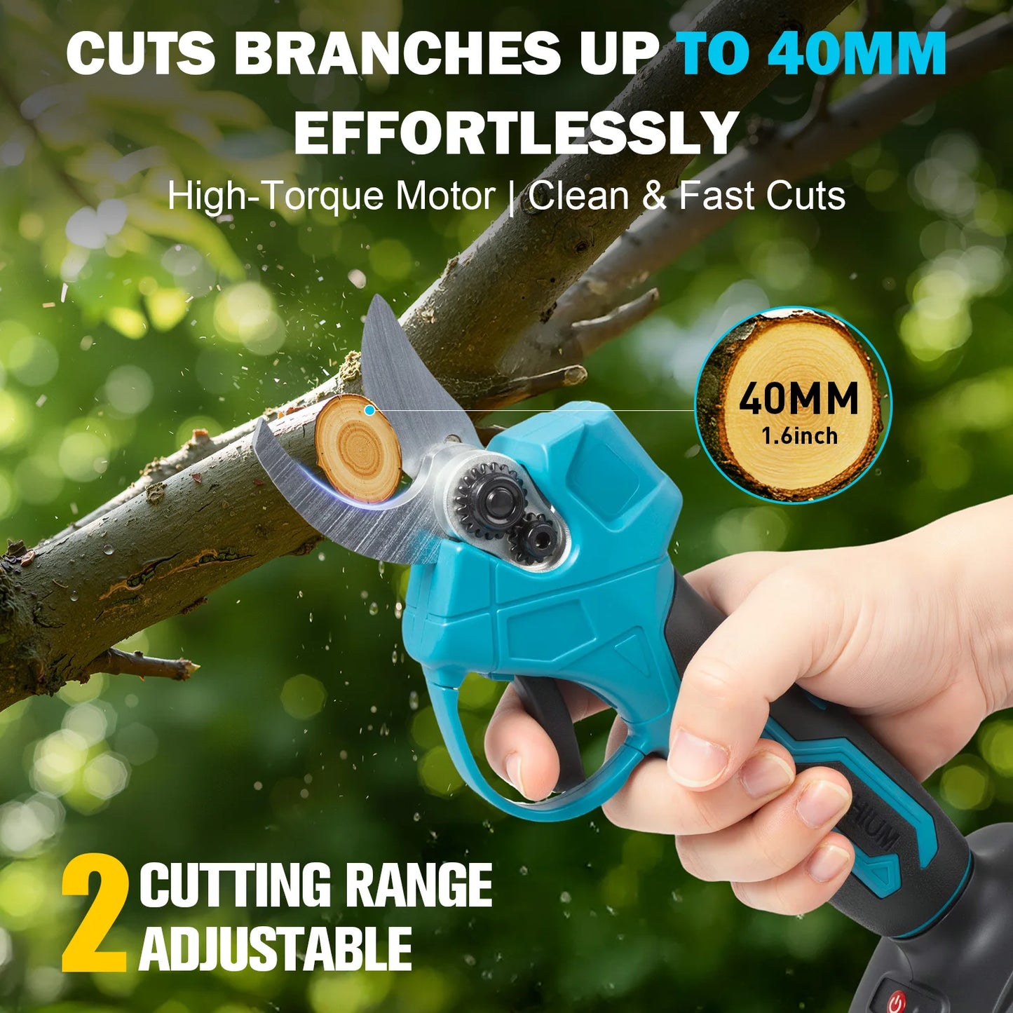 Brushless Electric Pruning Shears With 21V 2Ah Battery