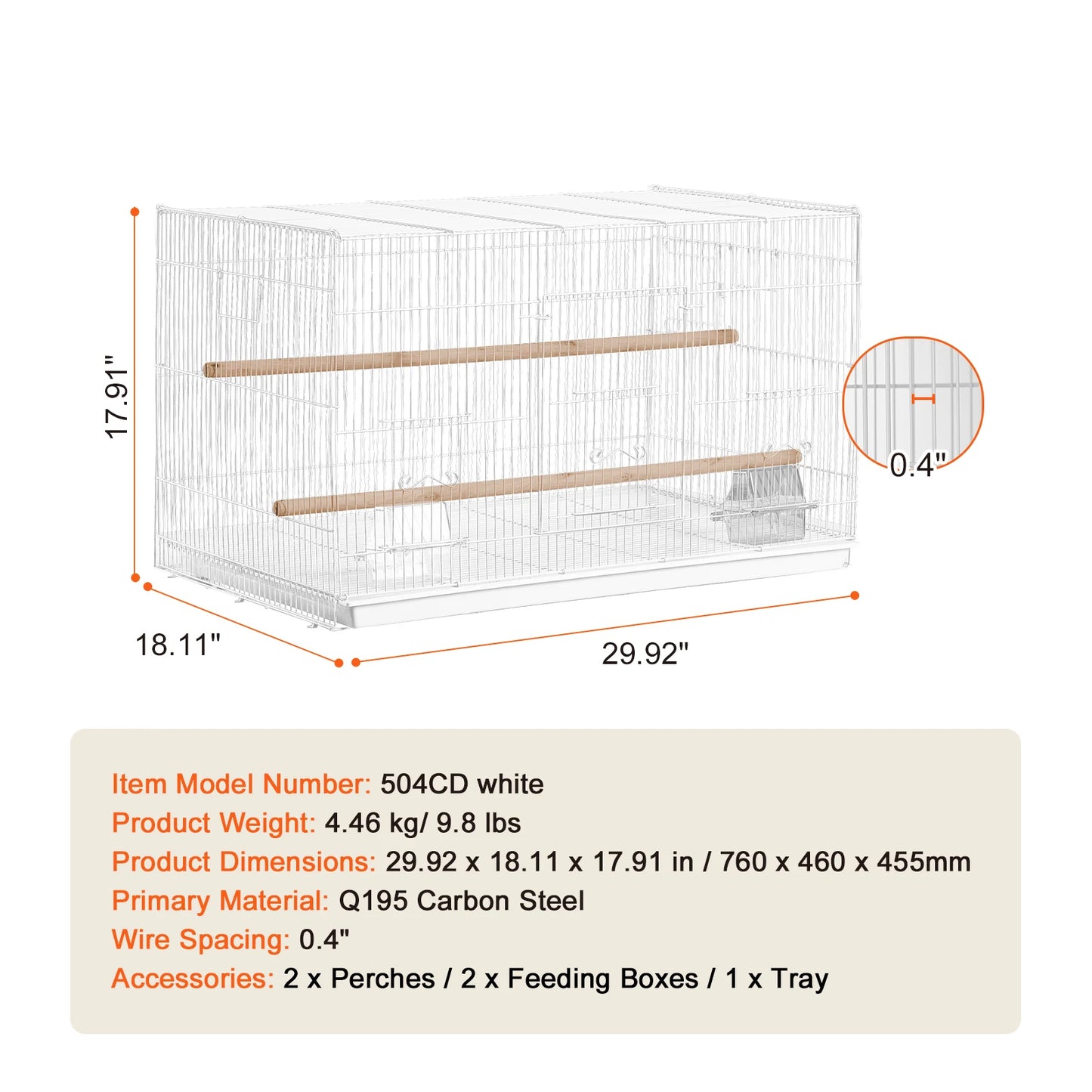 SucceBuy Stackable Divided Bird Cage For Small Birds With Handle