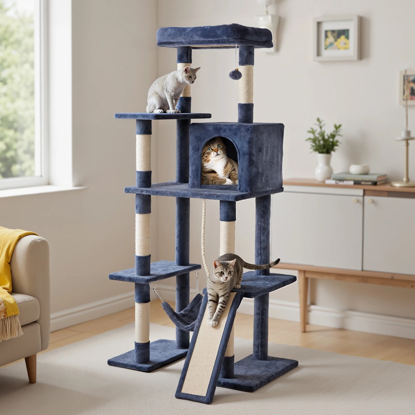 JHK Cat Tree Tall Multi-Cat Climbing Tower for Indoor Cats