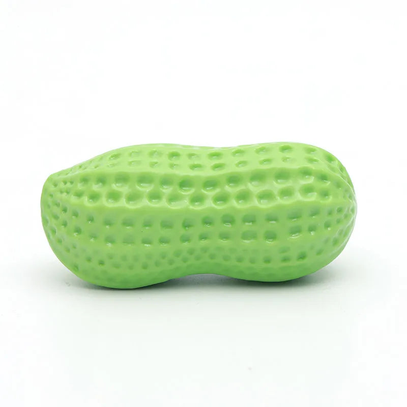 Peanut Shaped Dog Chew Toy With Squeaker Rubber TPR Interactive