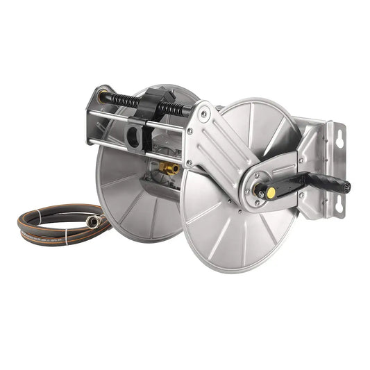 Giraffe Tools Stainless Steel Garden Hose Reel Wall Mounted