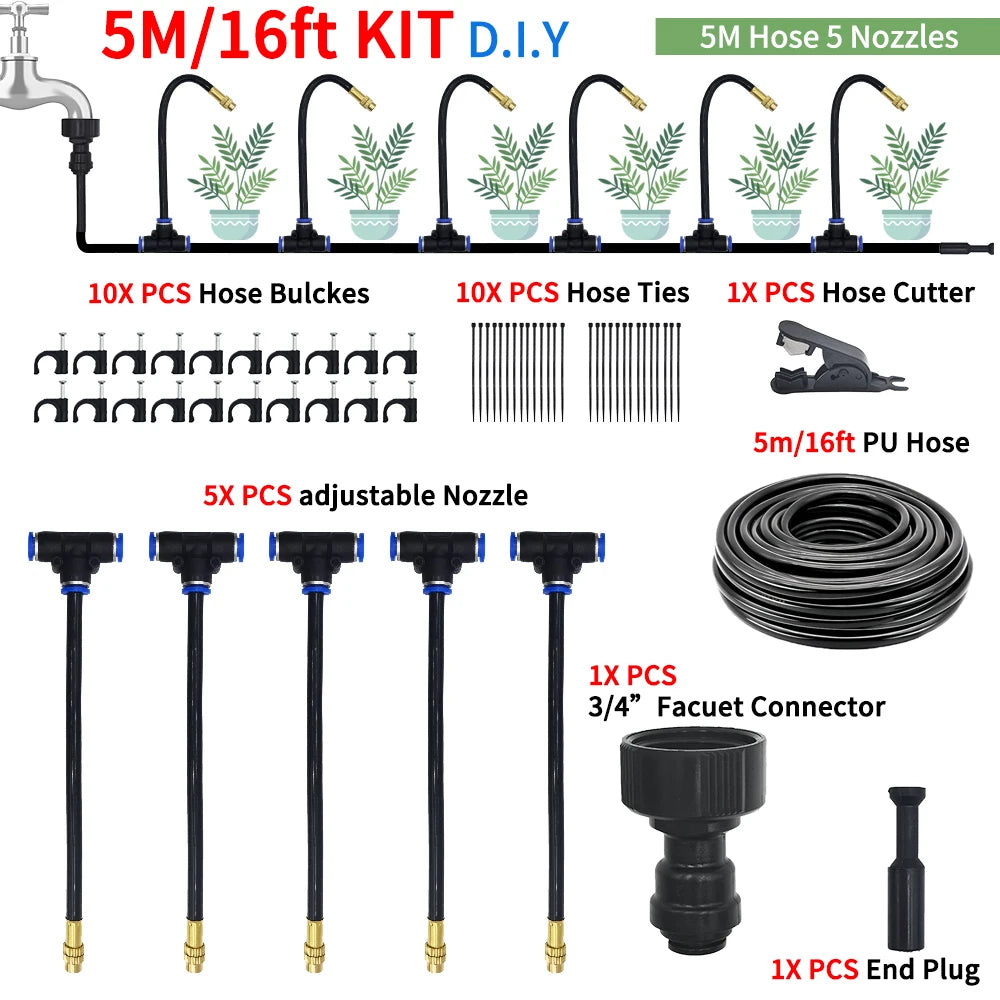 GEEIRR Irrigation Spray Nozzles Kit for Greenhouse Plants Misting