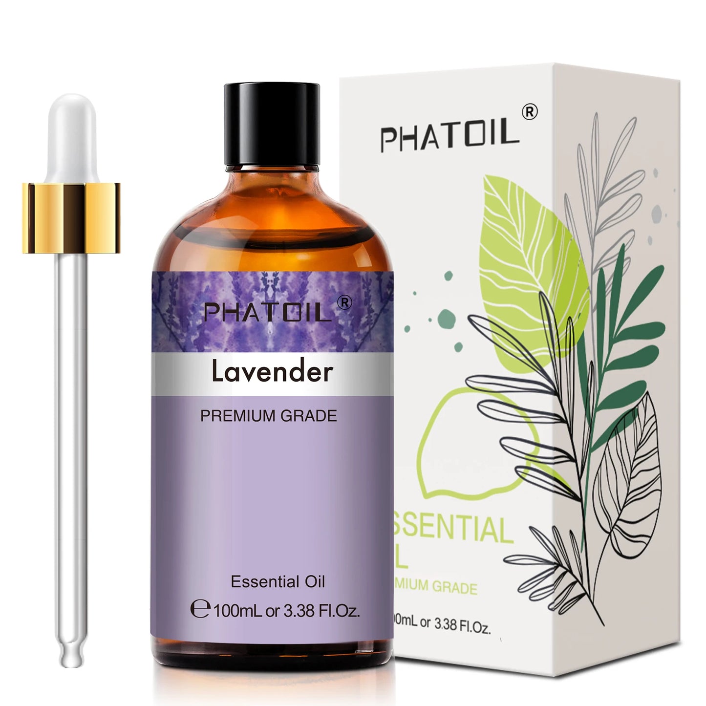 PHATOIL Pure Natural Essential Oils Lavender Jasmine Vanilla Eucalyptus