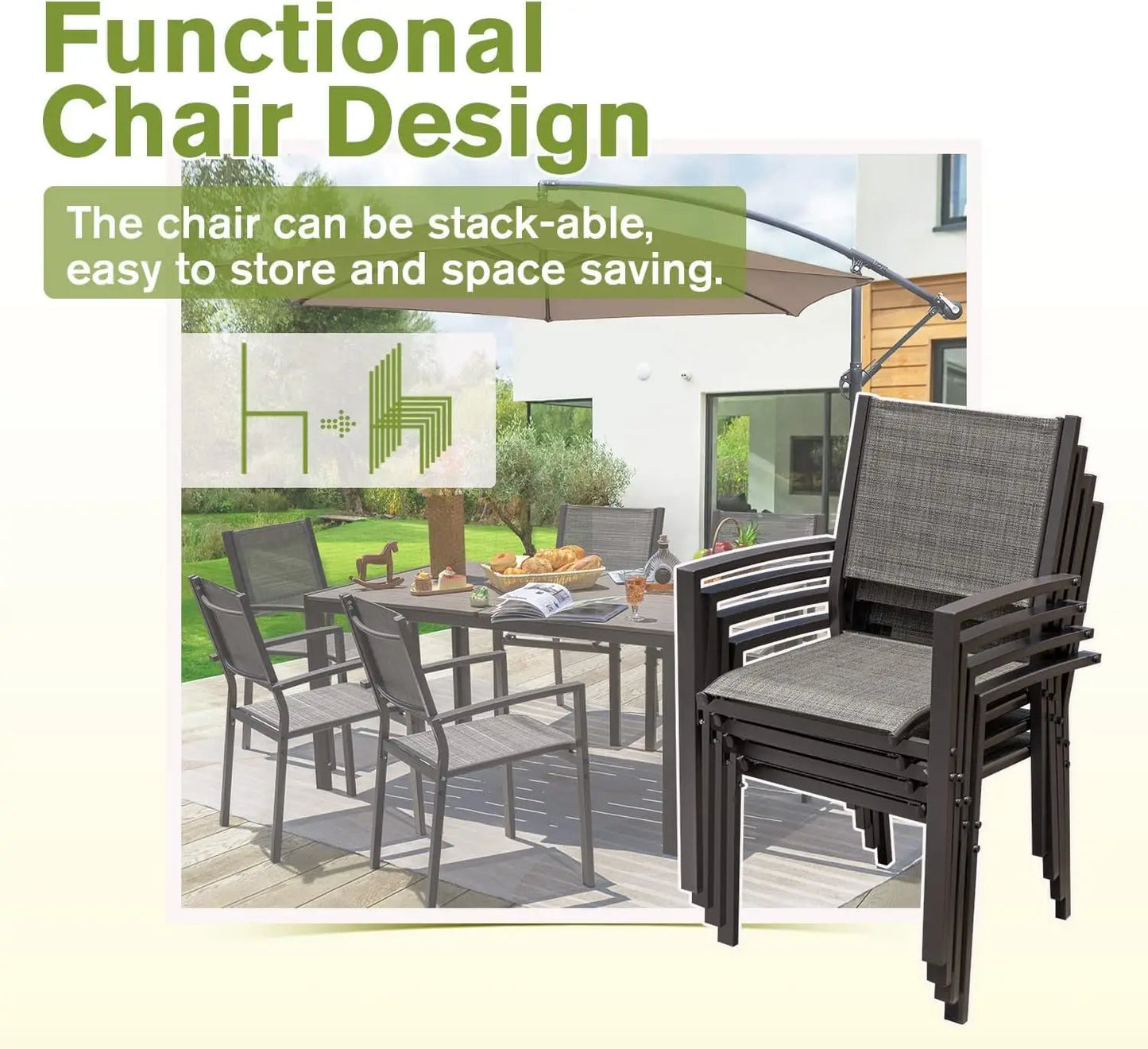 Patio Dining Set 7 Piece Outdoor Furniture With Large Table