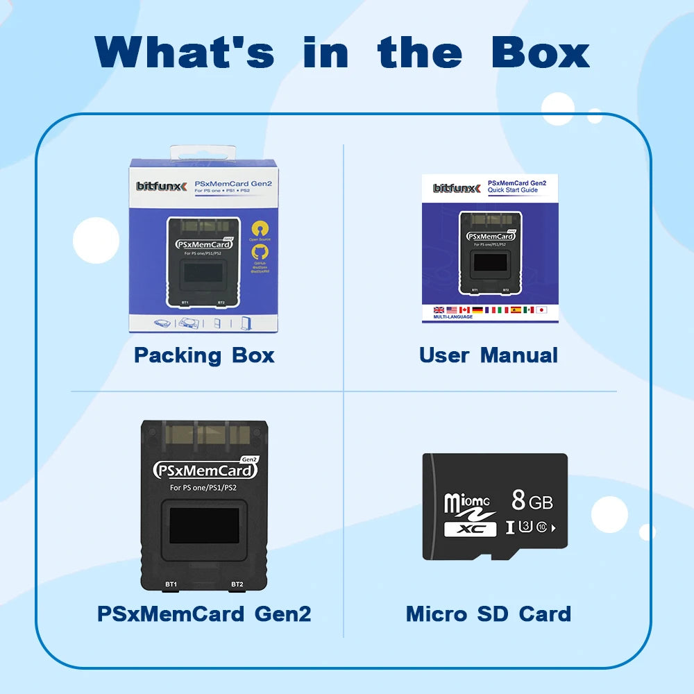 BitFunx PSxMemCard Gen2 SD2PSX for PS1 PS2 Consoles