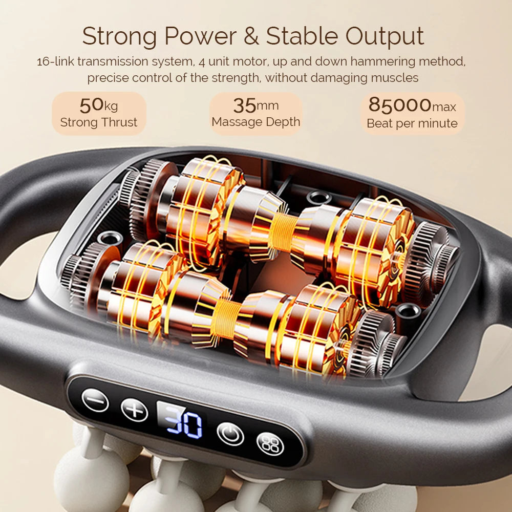 Foreverlily 16-Head Fascia Massage Gun High Frequency Vibration