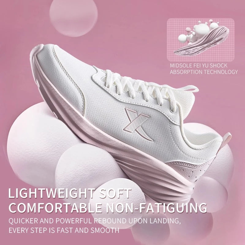 Xtep Womens Running Shoes Waterproof Cushioning Breathable Stability Sneakers