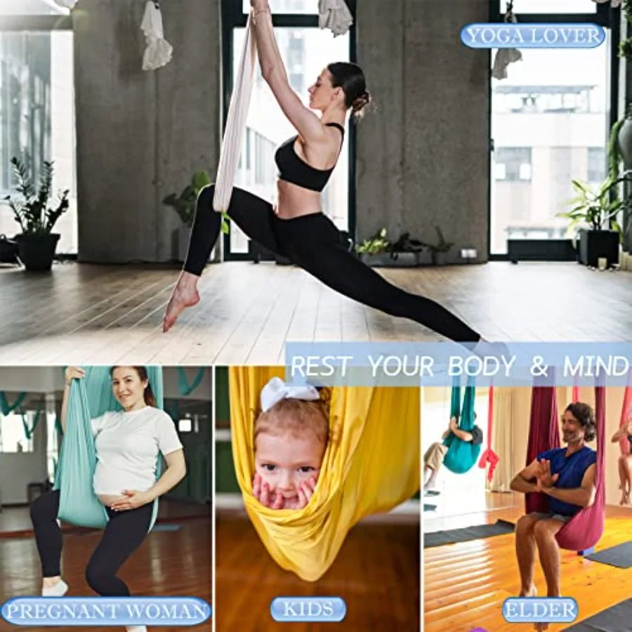 Aerial Silks Yoga Swing Set Anti Gravity Fitness Hammock