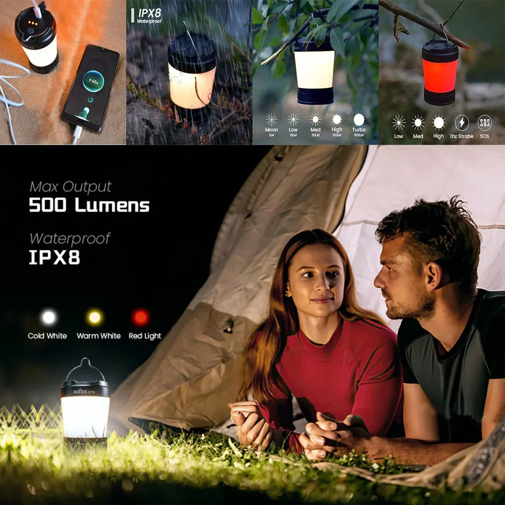 Sofirn LT1S Camping Light USB C 21700 Rechargeable Torch Lantern