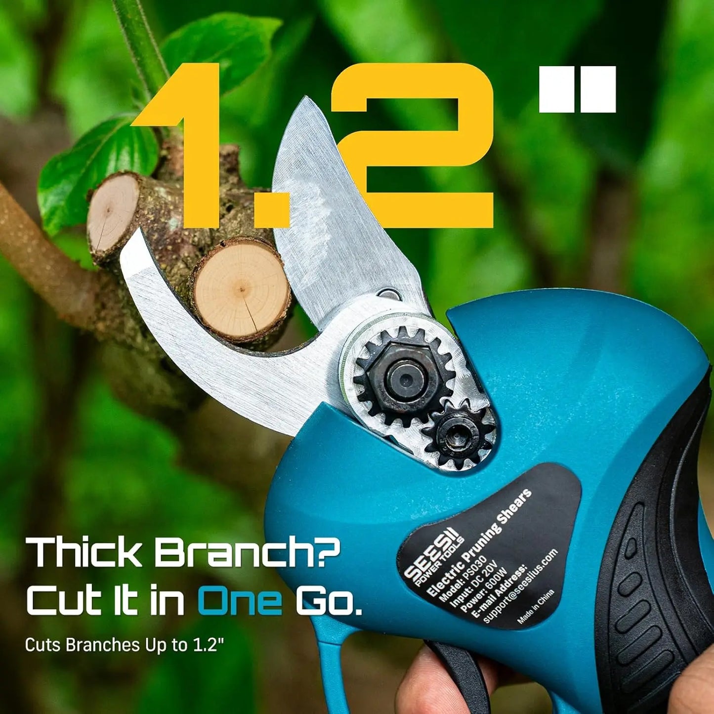 Seesii Cordless 2-in-1 Electric Pruning Shears With Telescopic Pole