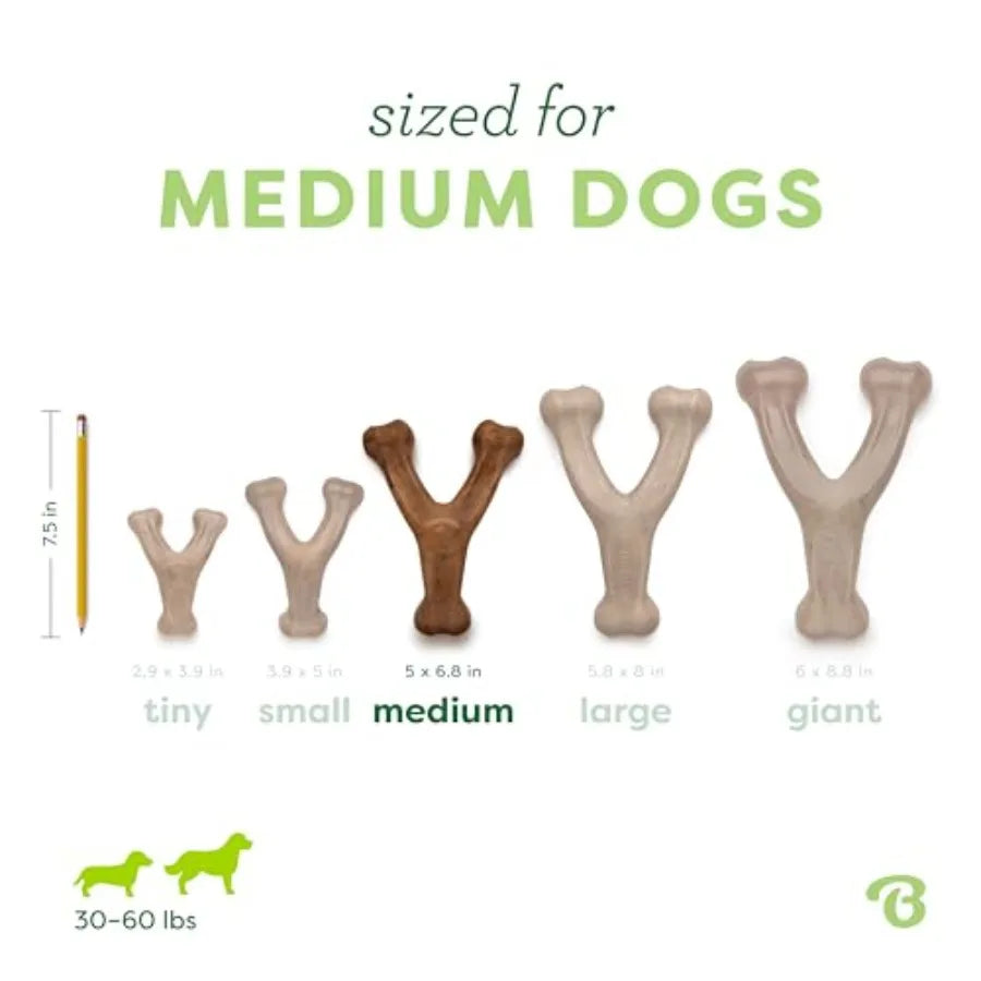 Wishbone Durable Dog Chew Toy Real Bacon For Aggressive Chewers