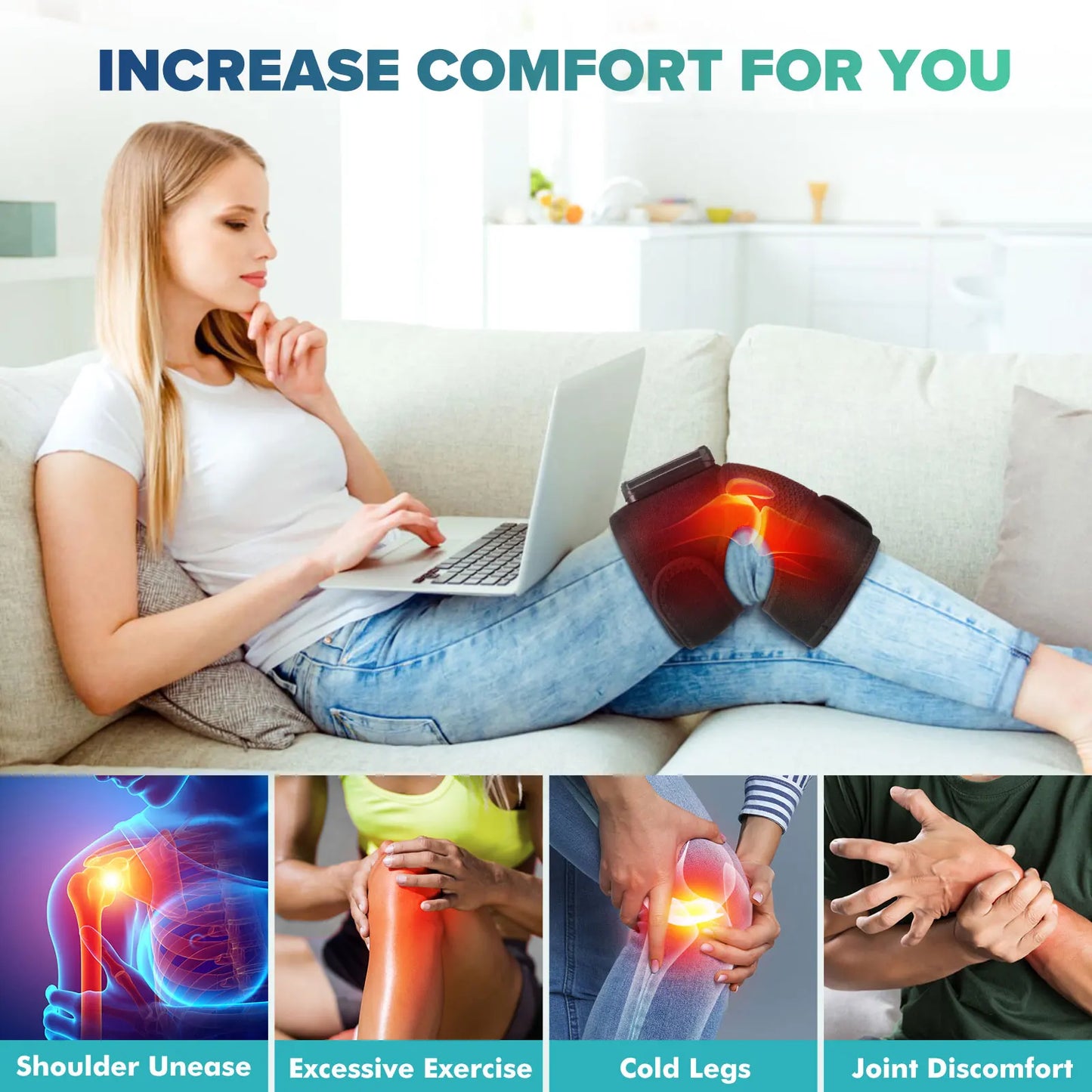 Intelligent Electric Heating Knee Protection Massage Warm Compress Device