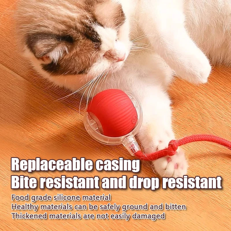 Rechargeable Smart Cat Toy Automatic Rolling Ball Imitating Mouse Tail