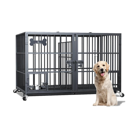 HiMISS Heavy Duty Dog Crate Indestructible Escape Proof Cage