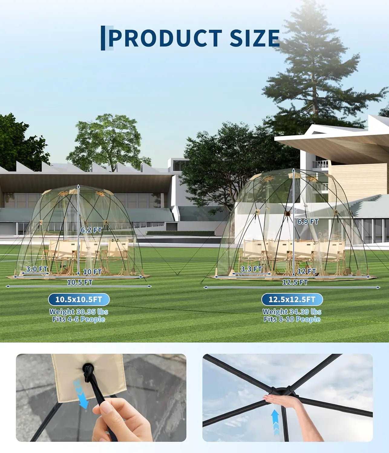 TWISTER.CK Outdoor All Weather Pop Up Garden Dome Tent Rainproof