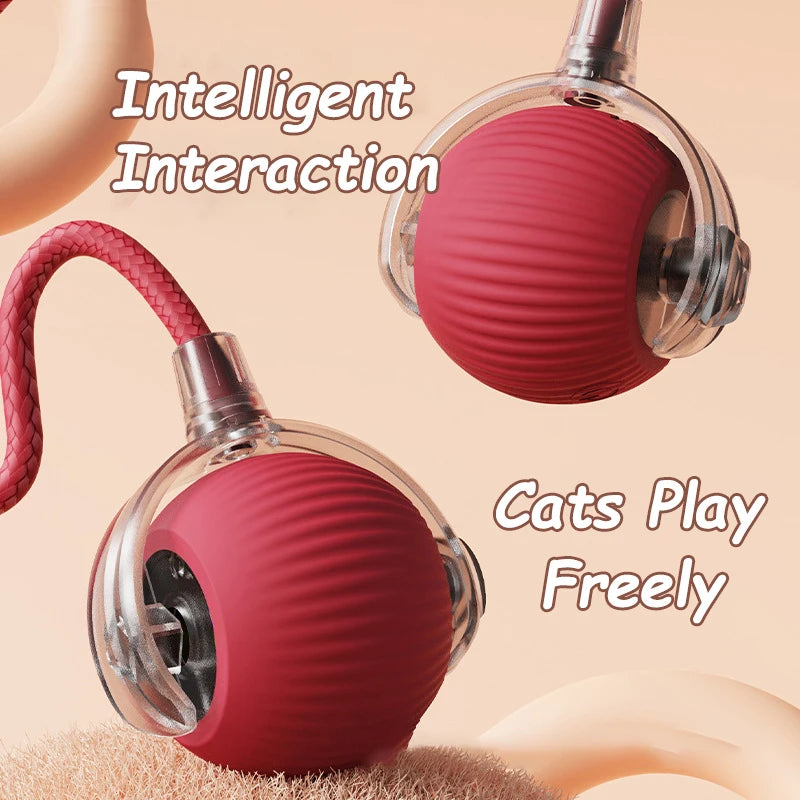 Interactive Cat Ball Toy Automatic Rolling Rechargeable Smart Pet Toy