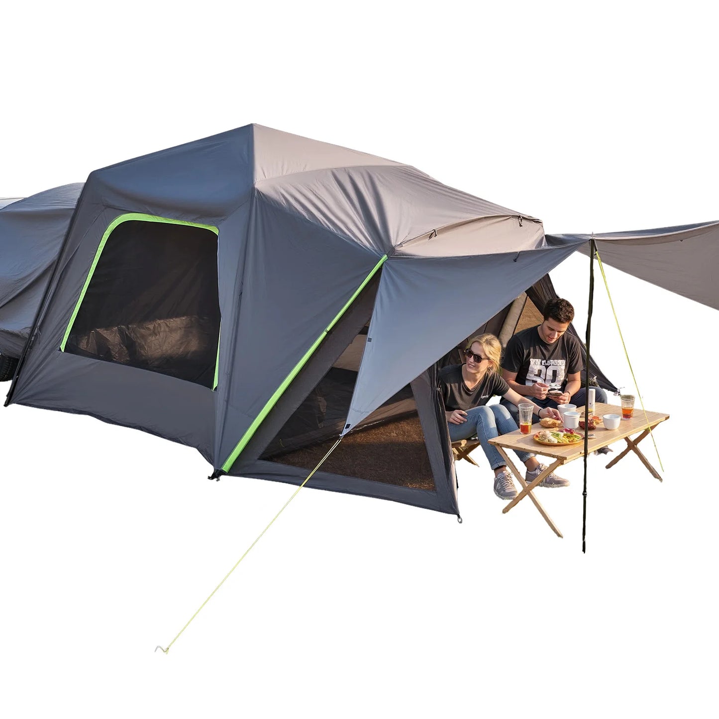SucceBuy SUV Tent For Camping Waterproof PU2000mm Shade Awning And Mesh Windows
