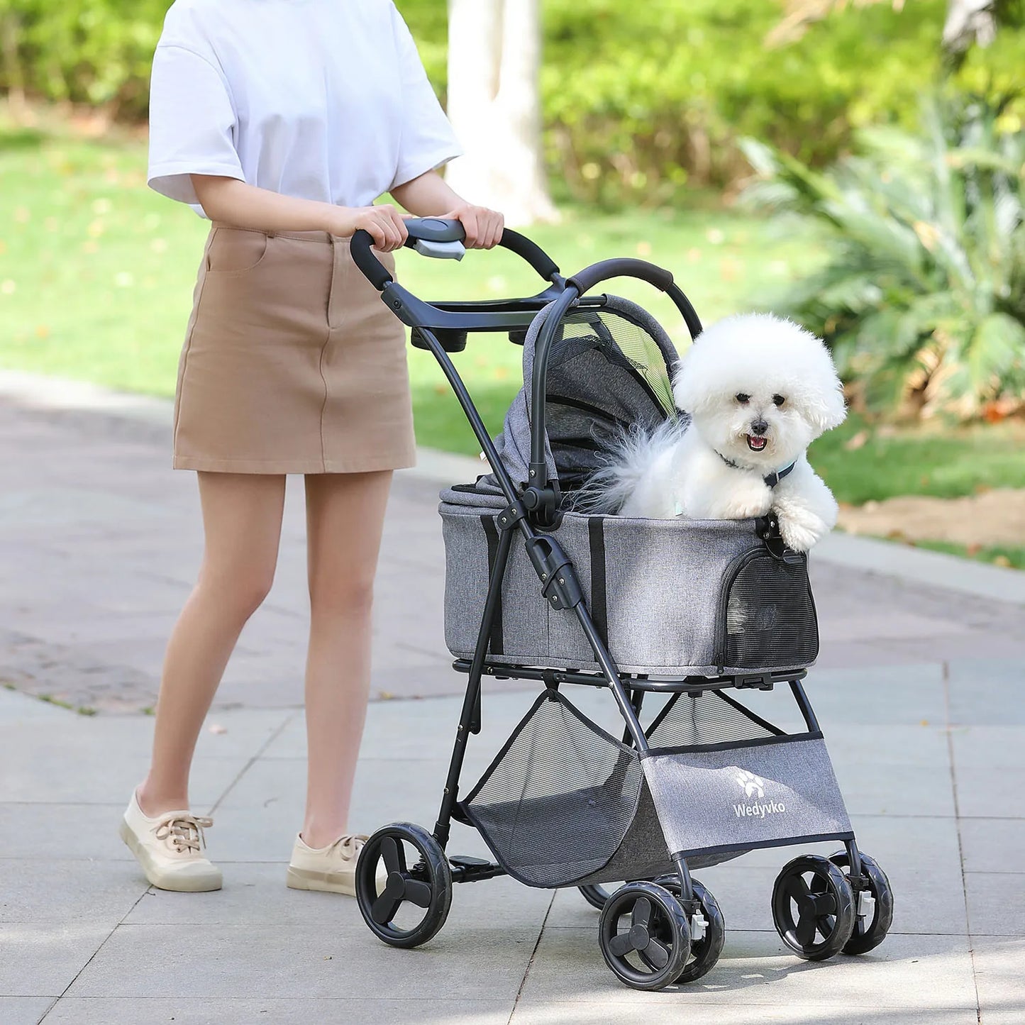 3 In 1 Pet Stroller With Removable Carrier For Small And Medium Pets