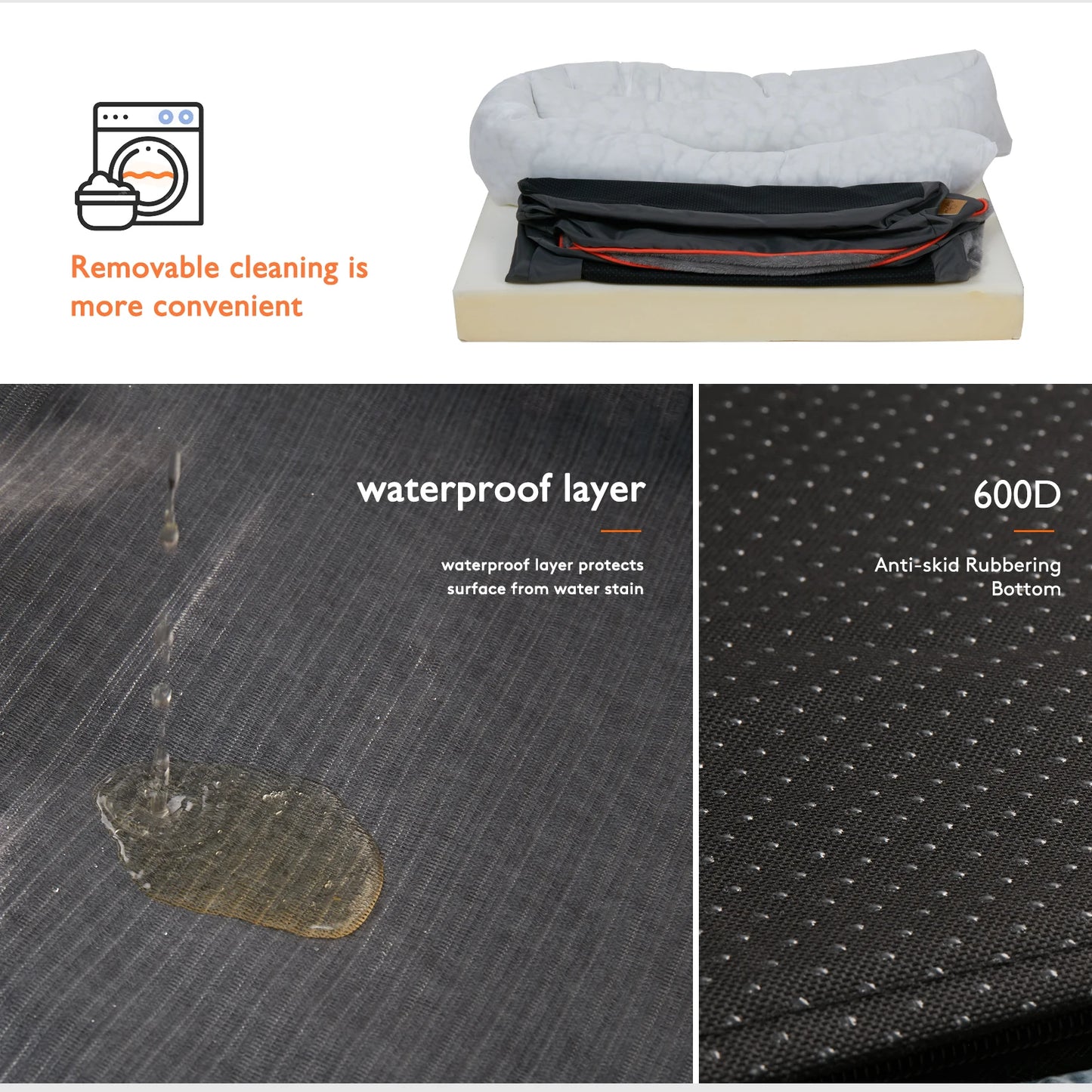 Bingopaw Dog Bed Hypoallergenic Waterproof With Removable Washable Cover